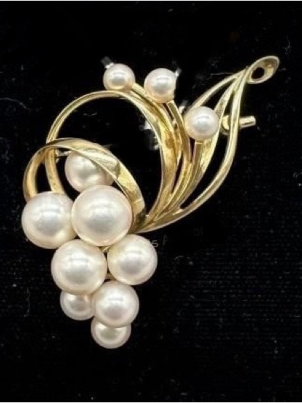 MIKIMOTO 14K Gold Cultured Akoya Pearl Brooch